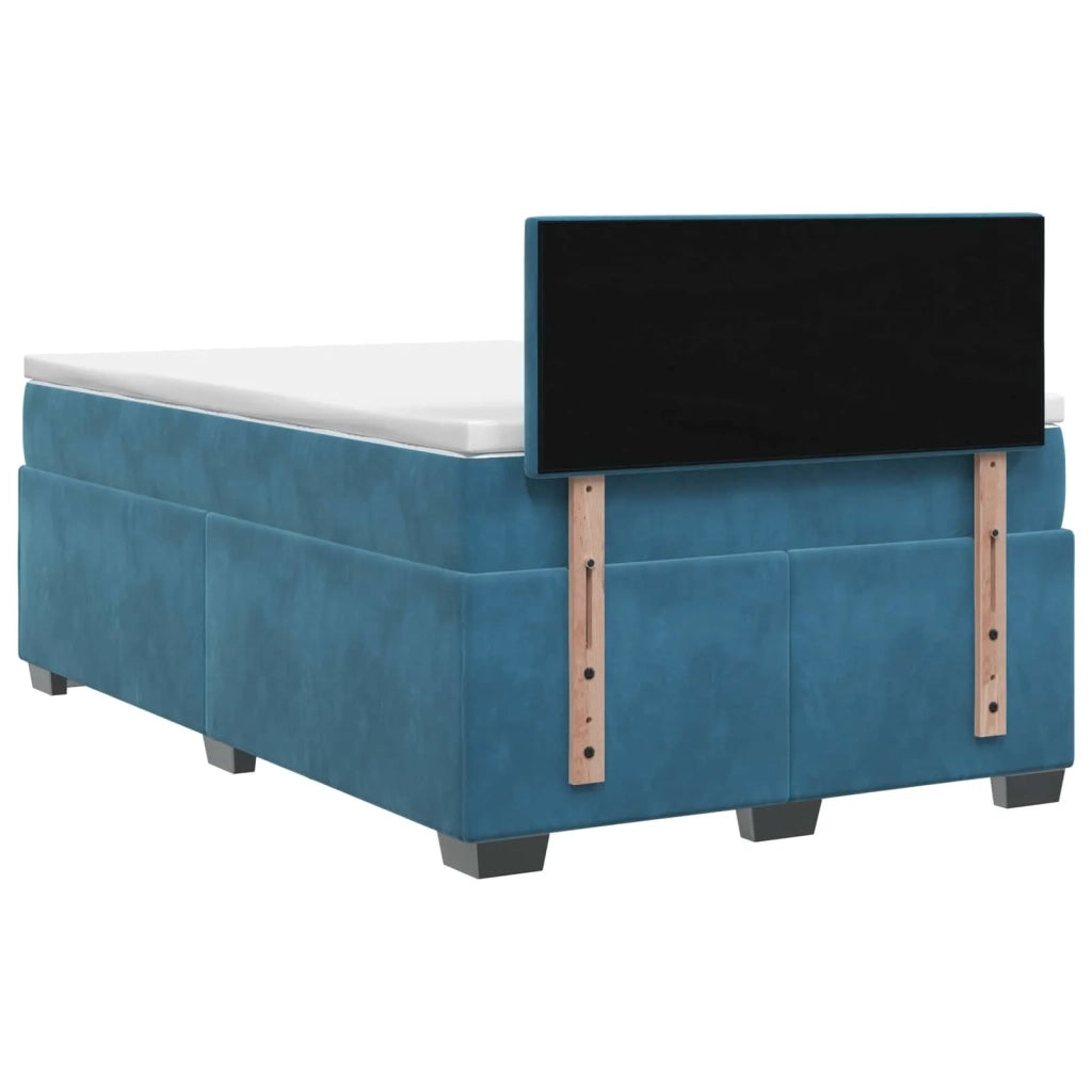 Letto box spring con materasso Blu 120 x 190 cm Velluto 3450672