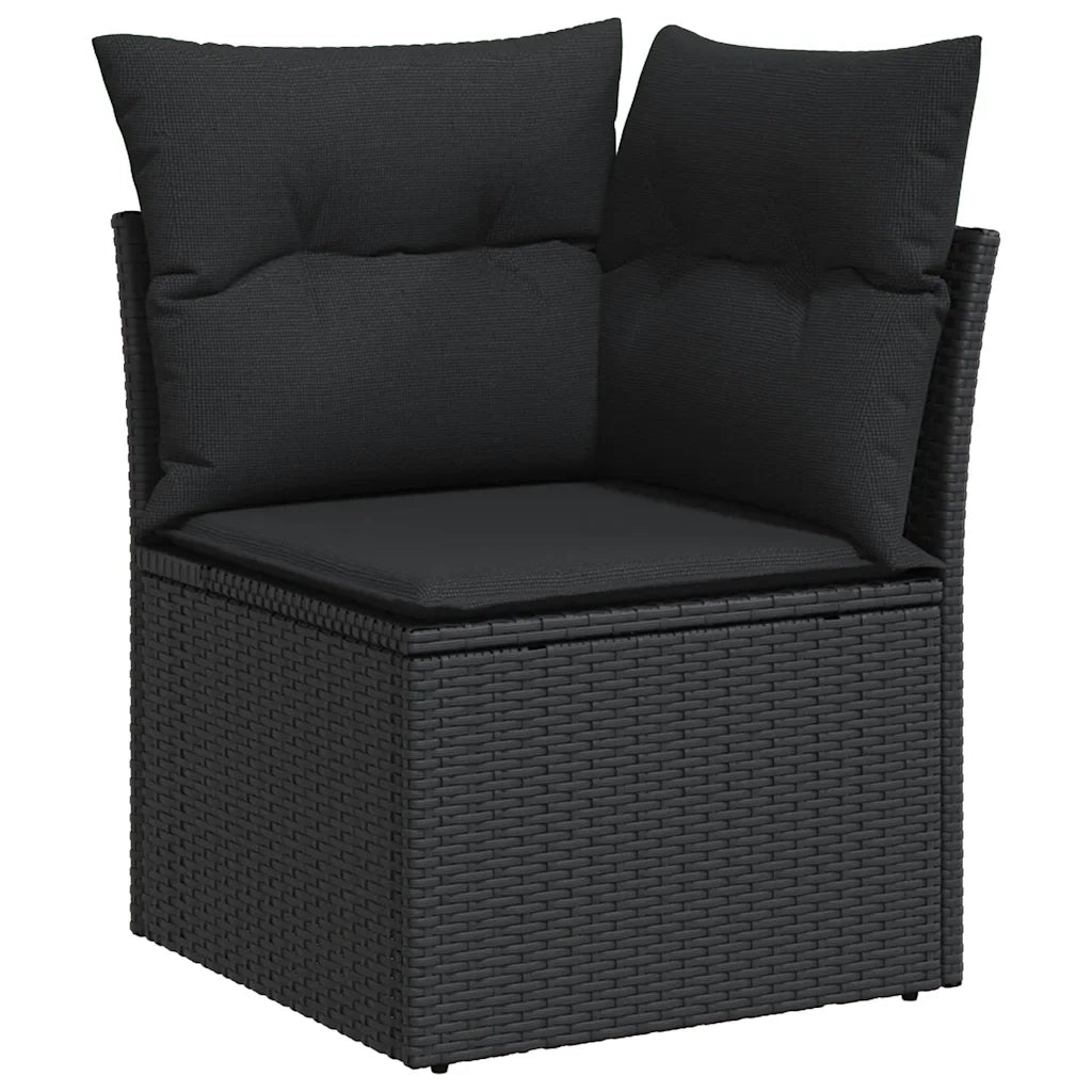 Set Divano da Giardino 6 pz con Cuscini Nero in Polyrattan 3326925