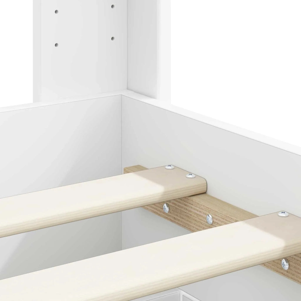 Struttura del letto con stoccaggio e testata Bianco 3414087