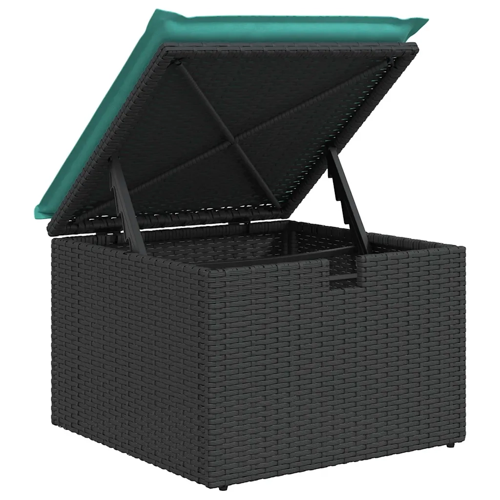 Set di divani con cuscino 8 pcs Nero e Turchese polyrattan 3359215