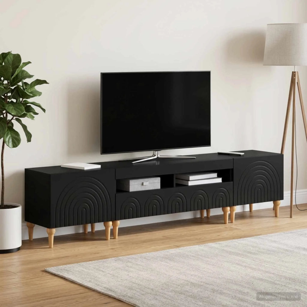 Mobile TV LED a 3 pezzi Nero Legno ingegnerizzato 3416495