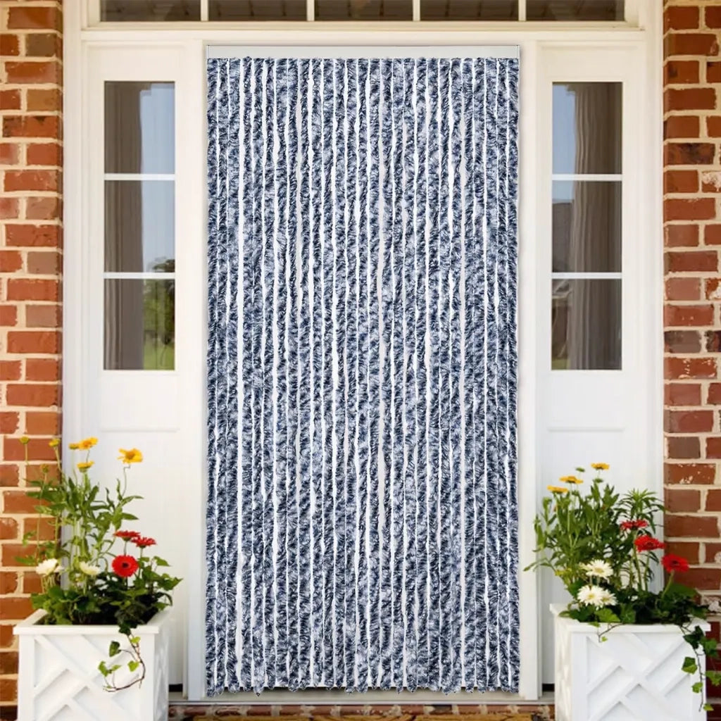 Tenda Antimosche-Zanzariera Blu e Bianca 100x230 cm in Ciniglia