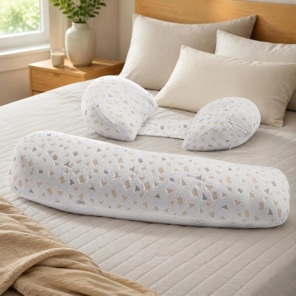 Maternity U Shaped Full Body Support Pillow, Adjustable Multi Functional Design For Back Abdomen Hip Relief, Removable Washable Cover, For Bed Sofa Travel, 40x25x6 Inch