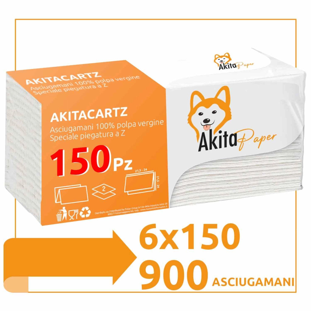 1800 Asciugamani Carta a Z AkitaINK 12 Confezioni