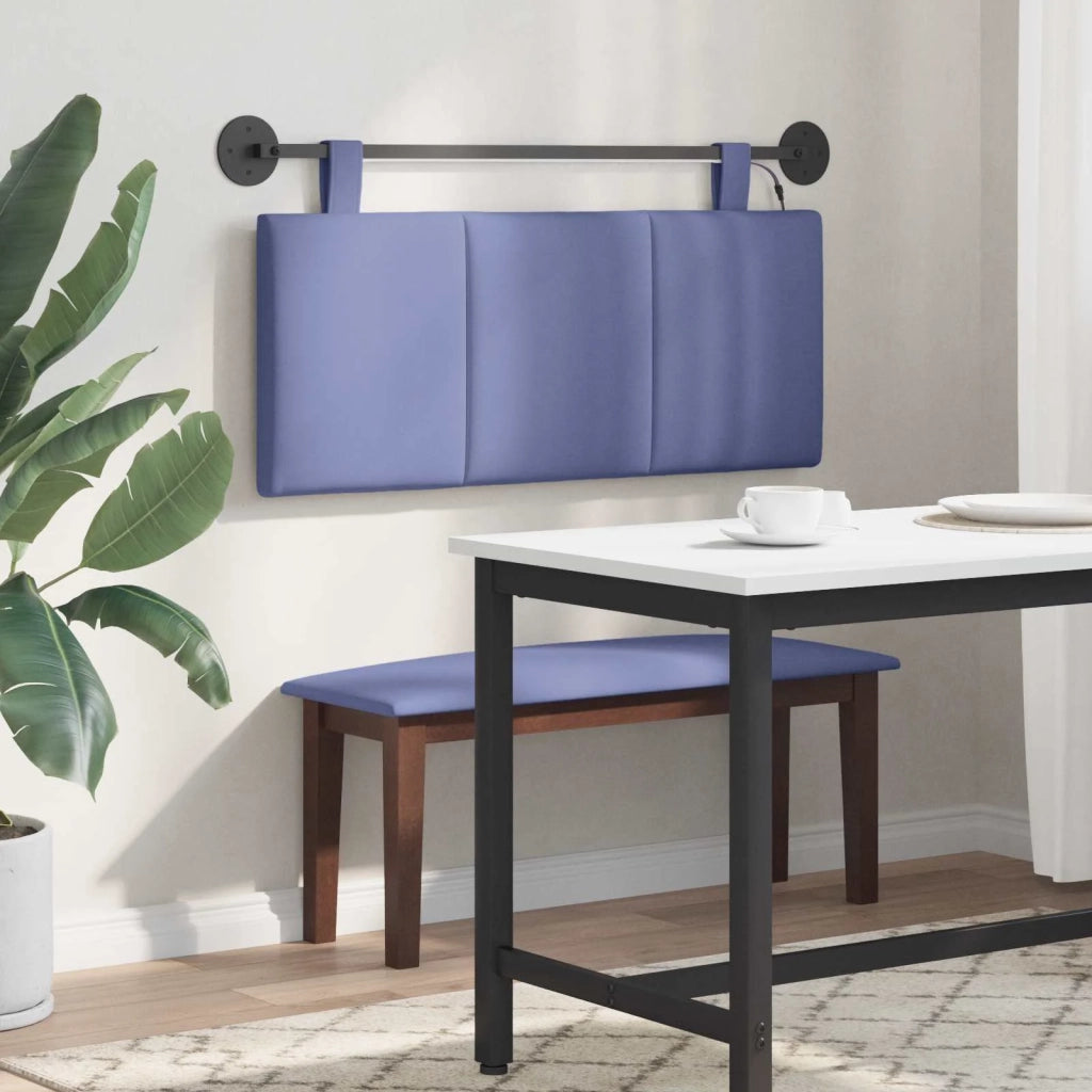 Testiera | Testata sospesa Con luce LED Blu jeans Tessuto