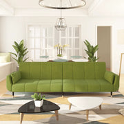 Divano Letto a 2 Posti con 2 Cuscini Verde Chiaro in Velluto 337585