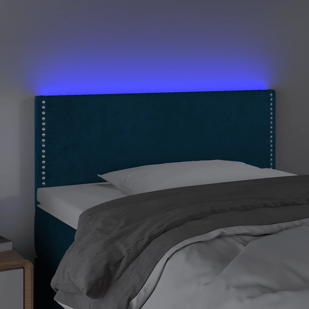 Testiera a LED Blu Scuro 100x5x78/88 cm in Velluto 3121518