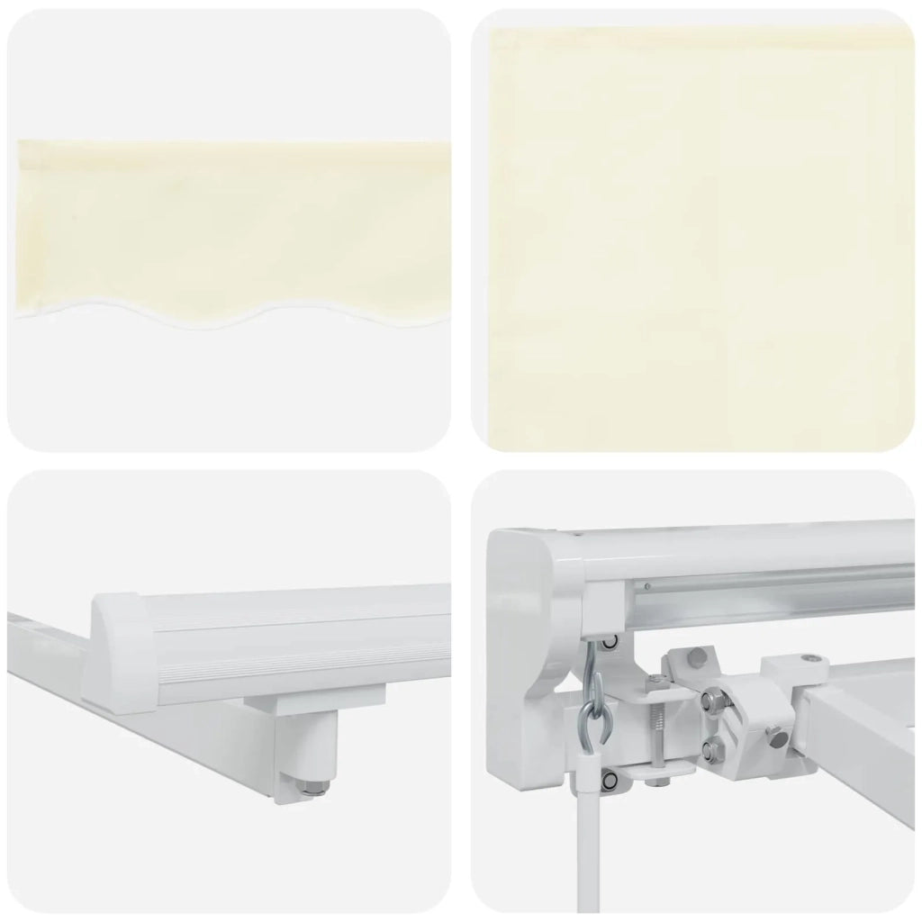 Cornice per Tenda Manuale con LED Crema e Bianco 4 × 3 m 3420611
