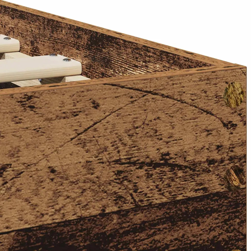 Letto singolo | Letto per adulti | Struttura del letto Legno vecchio 90 x 200 cm Legno multistrato