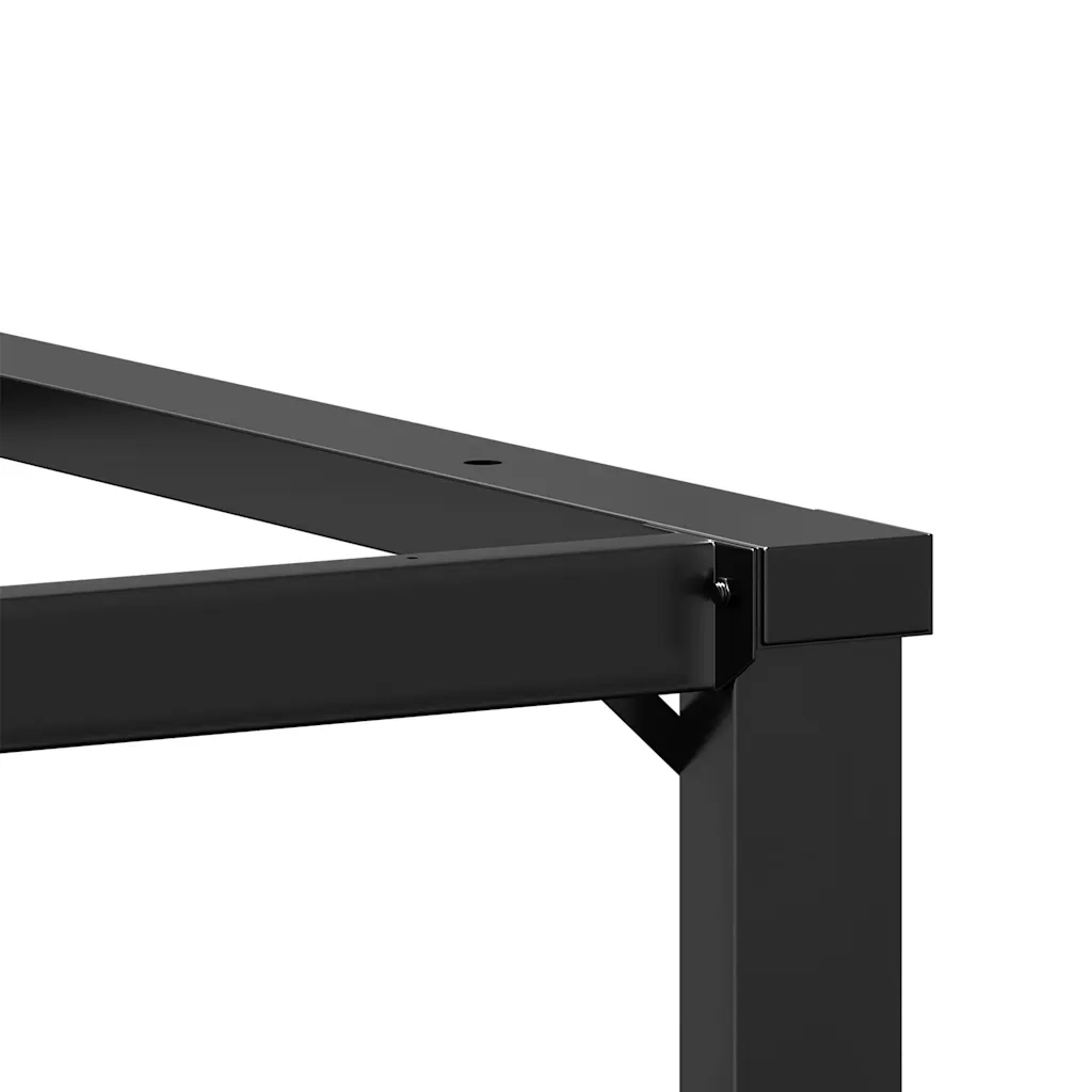 Gambe per tavolo da pranzo con telaio a O 60 x 60 x 73 cm facile installazione stile industriale in acciaio nero 02_0047226