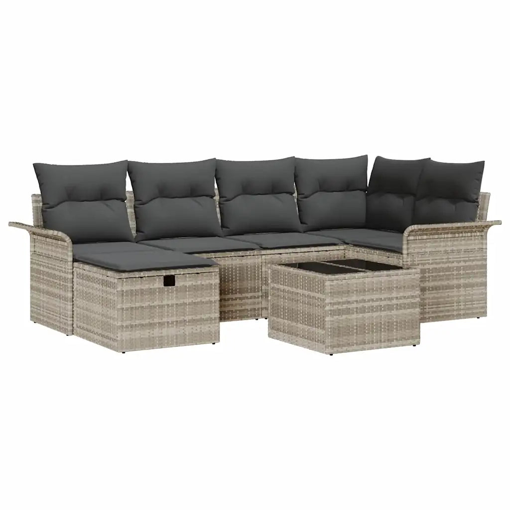 Set Divano da Giardino con cuscino 7 pcs Poly Rattan 3360223