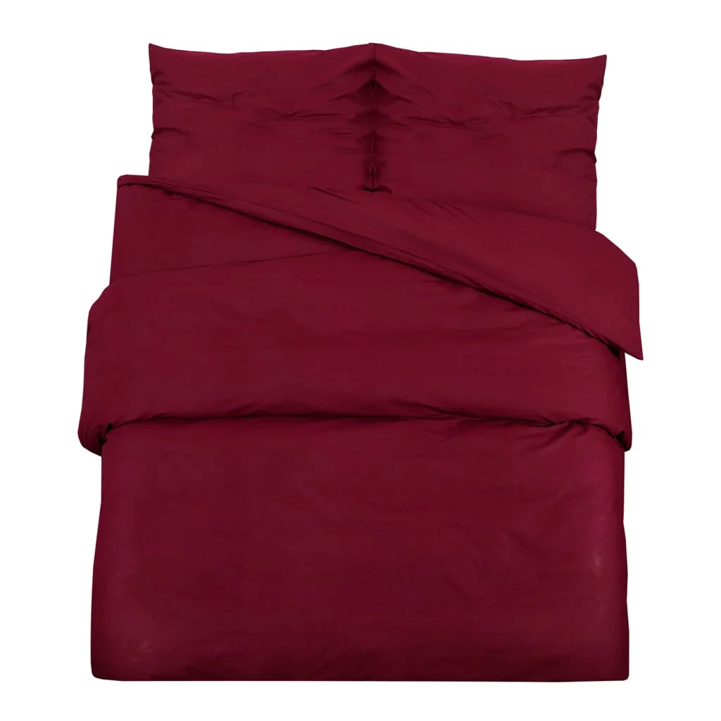 Set Copripiumino Bordeaux 240x220 cm in Microfibra Leggera 136032