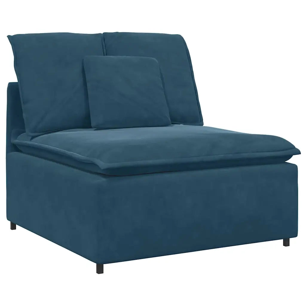Modulo Centrale Divano Modulare con Cuscini Blu 100 cm 4104428