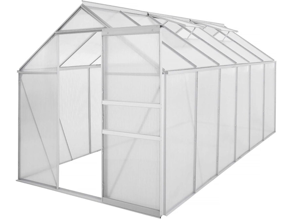 Base in acciaio zincato per serra da giardino "Basilic" - 7,03 m² - Grigio