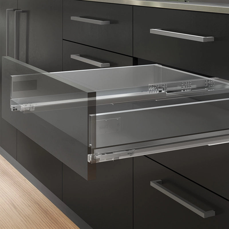 Cassetto esterno Vertex con regolazione 3D altezza 83mm, 40kg, profondità 500mm, Acciaio, Verniciato bianco