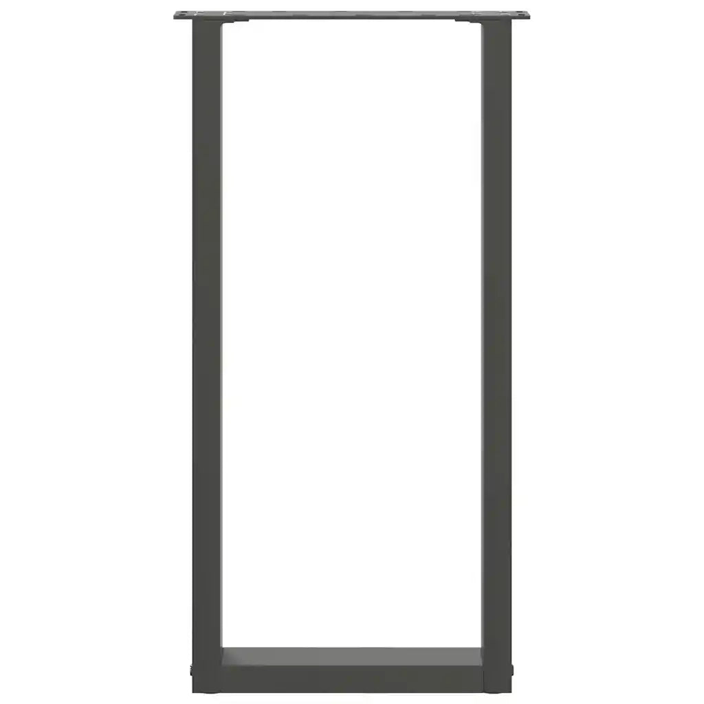 Pieds de table console en U 2 pièces anthracite 38x(72-73) cm