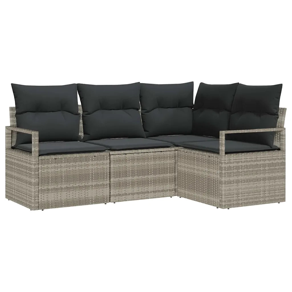 Set di divani 4 pcs Grigio chiaro polyrattan 3346362