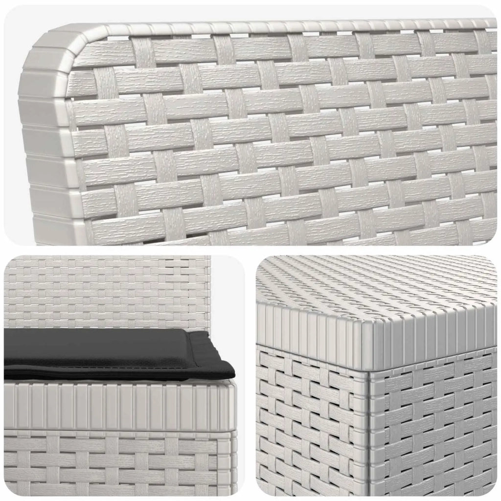 Divano da giardino 3 posti con cuscini in look rattan PP Bianco 3443827