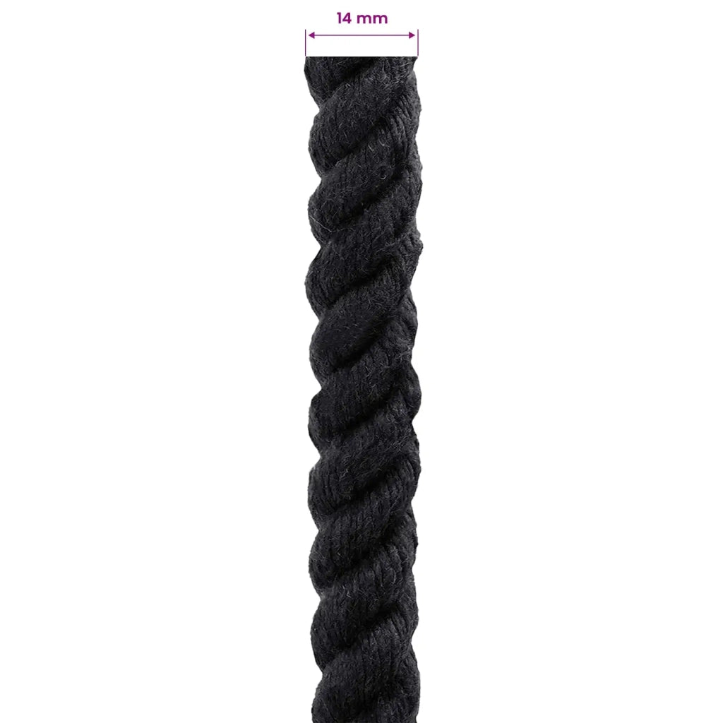 Corda di Cotone 14 mm 25 m Nero 100% Cotone 42011817