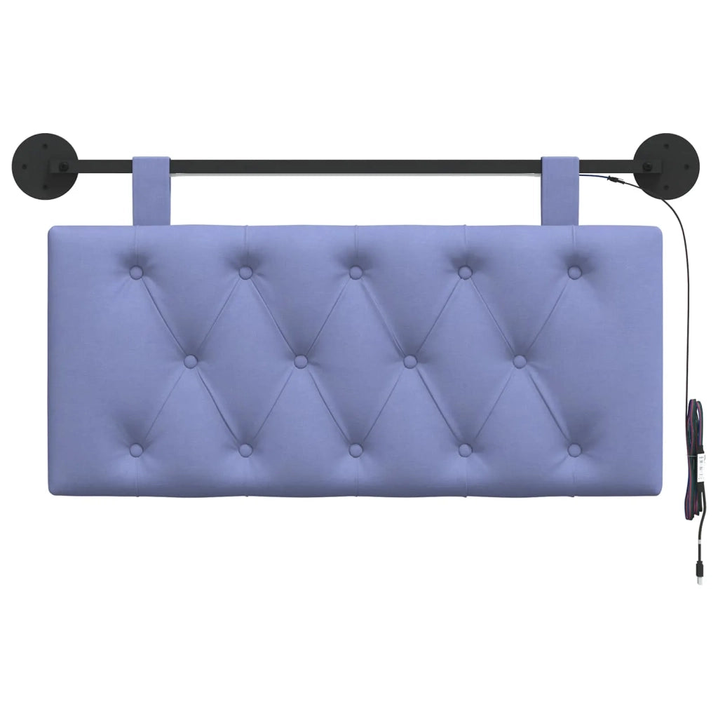 Testiera | Testata sospesa Con luce LED Blu jeans Tessuto