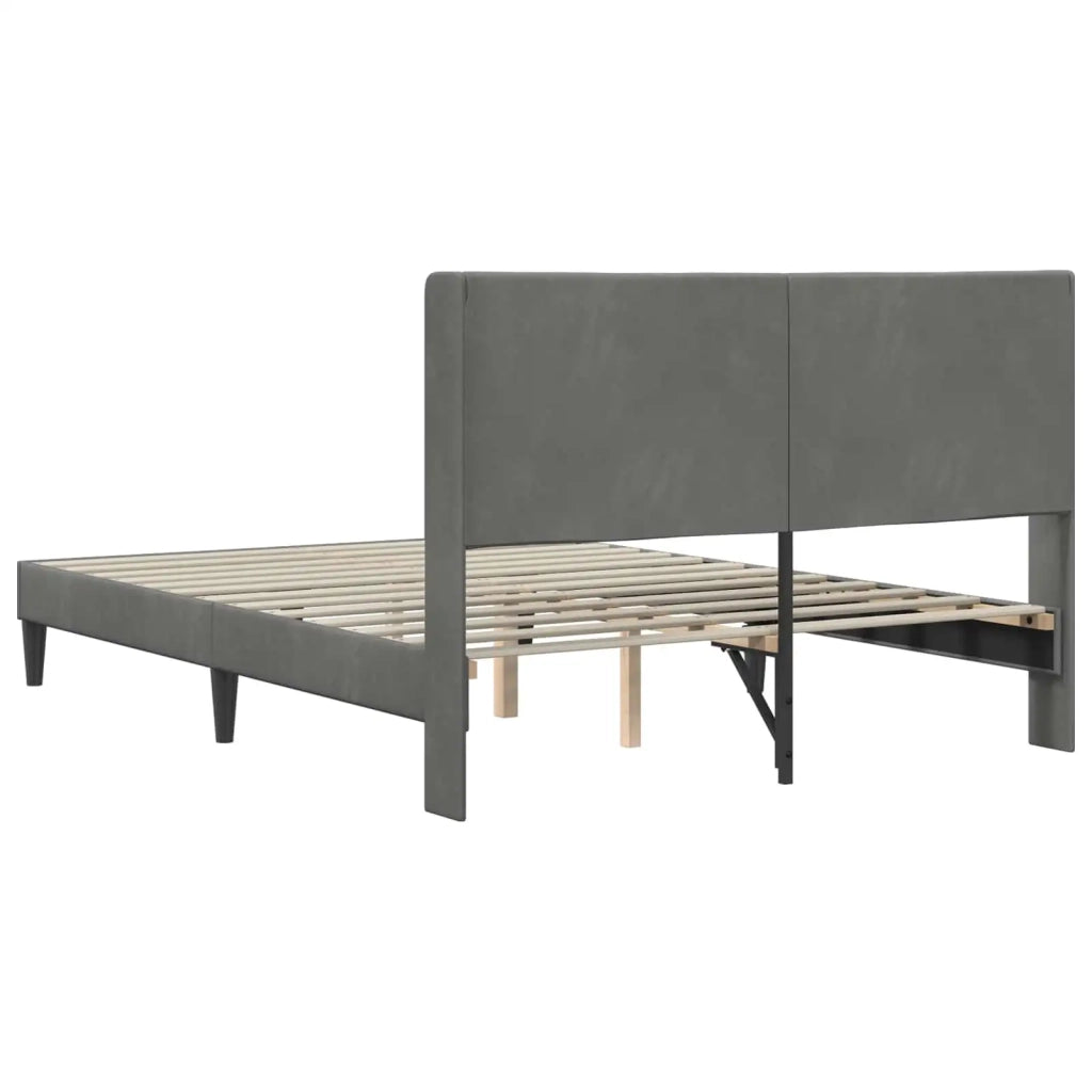 Letto matrimoniale | Letto per adulti | Struttura del letto Grigio Scuro 160 x 200 cm Velluto