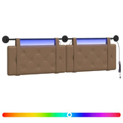 Testiera | Testata sospesa Con luce LED Cappuccino Similpelle