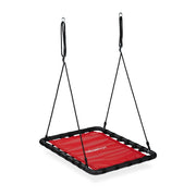 Altalena nido rettangolare regolabile giardino 120 x 80 x 20 cm seduta comoda stile moderno in tessuto rosso 13_0011775