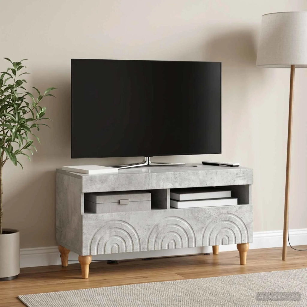 Mobile TV LED ALKMAAR 81 x 35 x 43 cm Grigio Cemento 896338