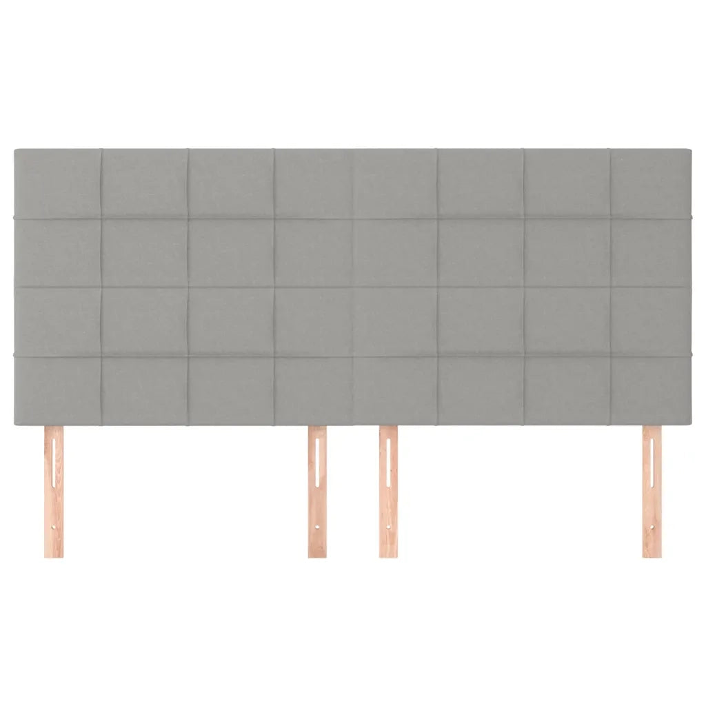 Testiera-Testata Decorativa Grigio Chiaro 160x5x118/128 cm Tessuto 851285