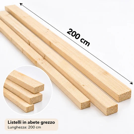 listelli grezzi abete  50 x 80 x 2000 mm 1 pz.