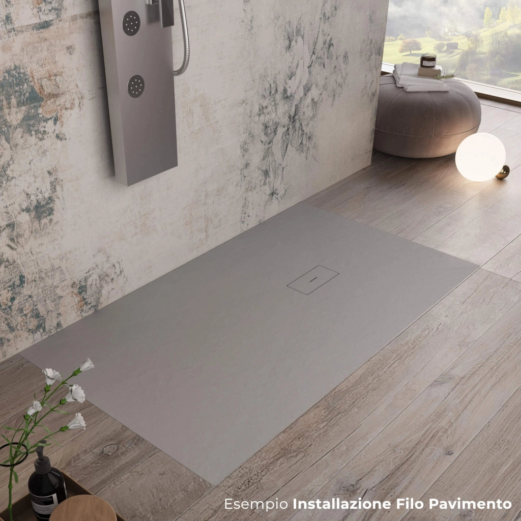 Piatto Doccia in Pietra 80x110 cm Bonussi Manila Grigio Chiaro