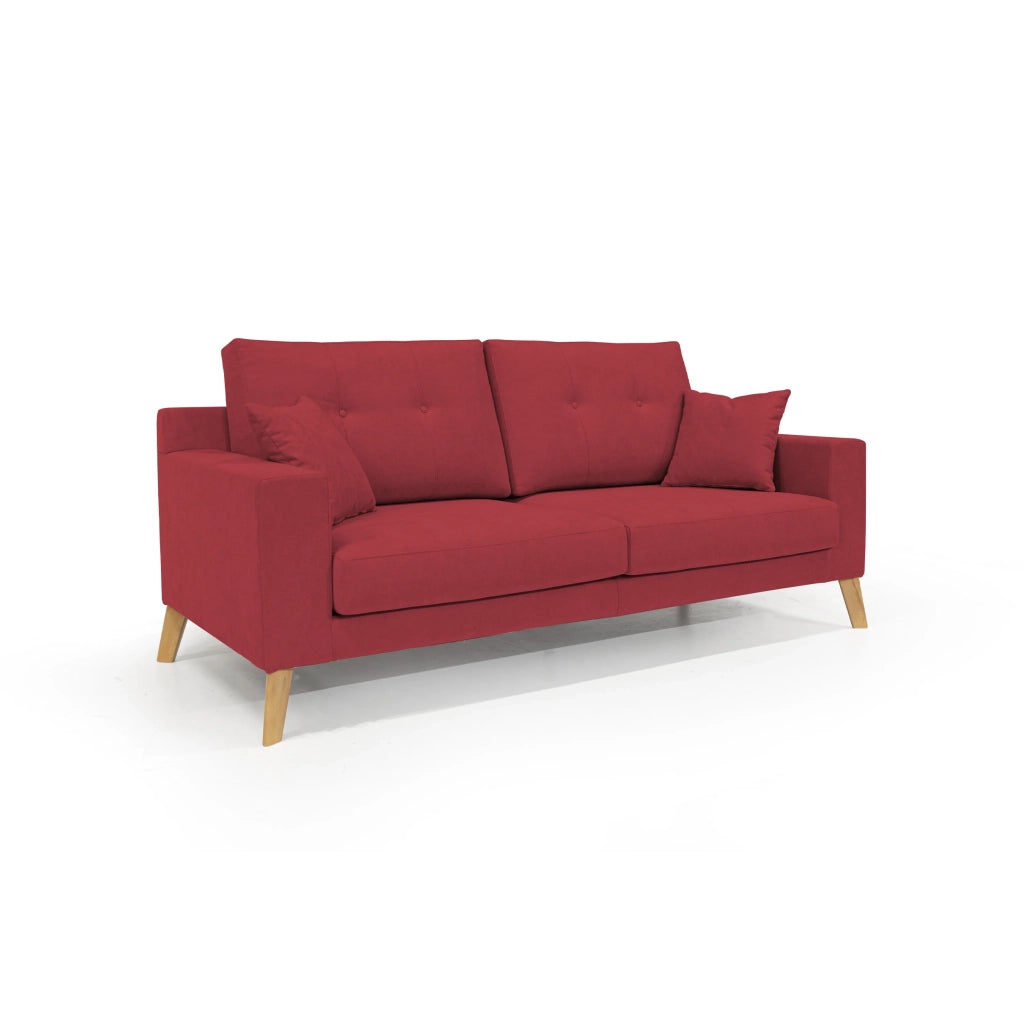 Danish Divano moderno in tessuto morbido impermeabile T02 146 cm rosso