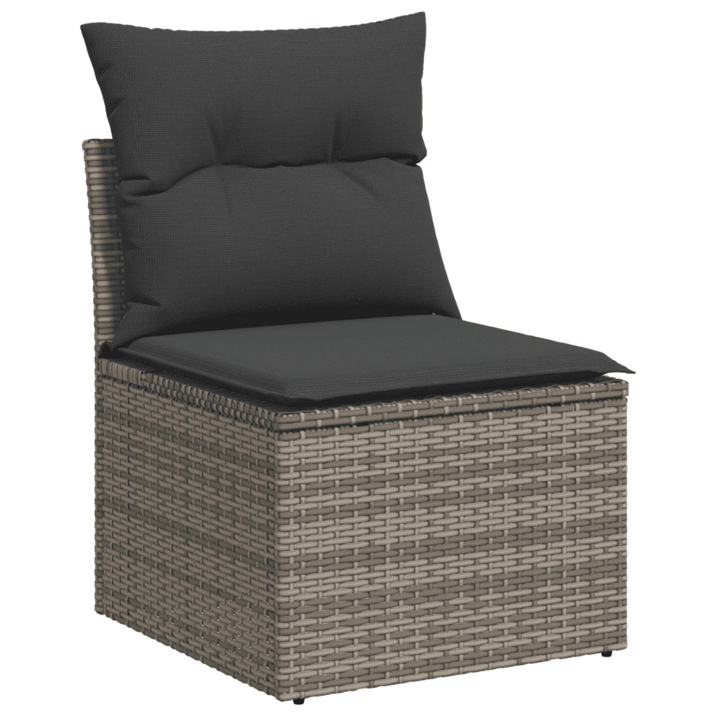 Set Divani da Giardino 11 pz con Cuscini in Polyrattan Grigio 3218230