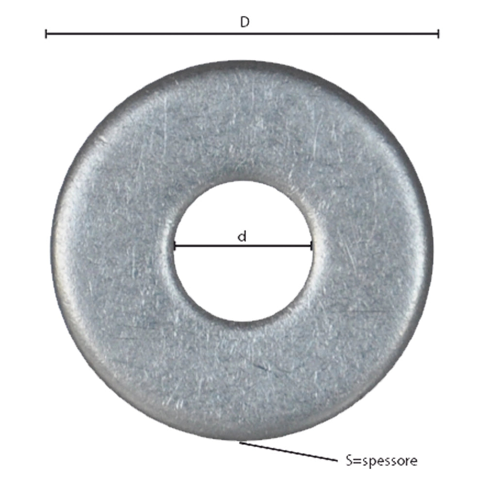 RONDELLA GREMBIALINA INOX A2 M 10- 2,5 x 30 x  10,5 mm - 2 centinaio - BricoGo