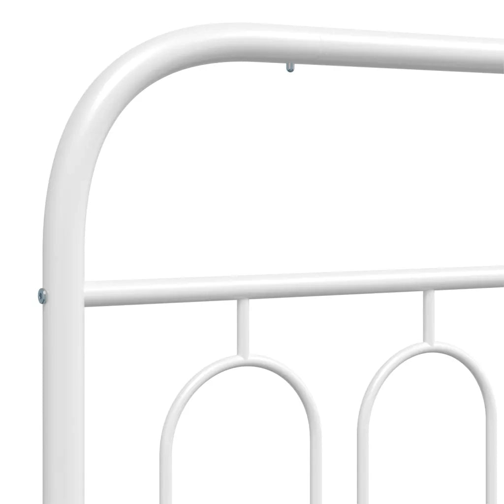 Giroletto con Testiera e Pediera Metallo Bianco 100x190 cm 377178