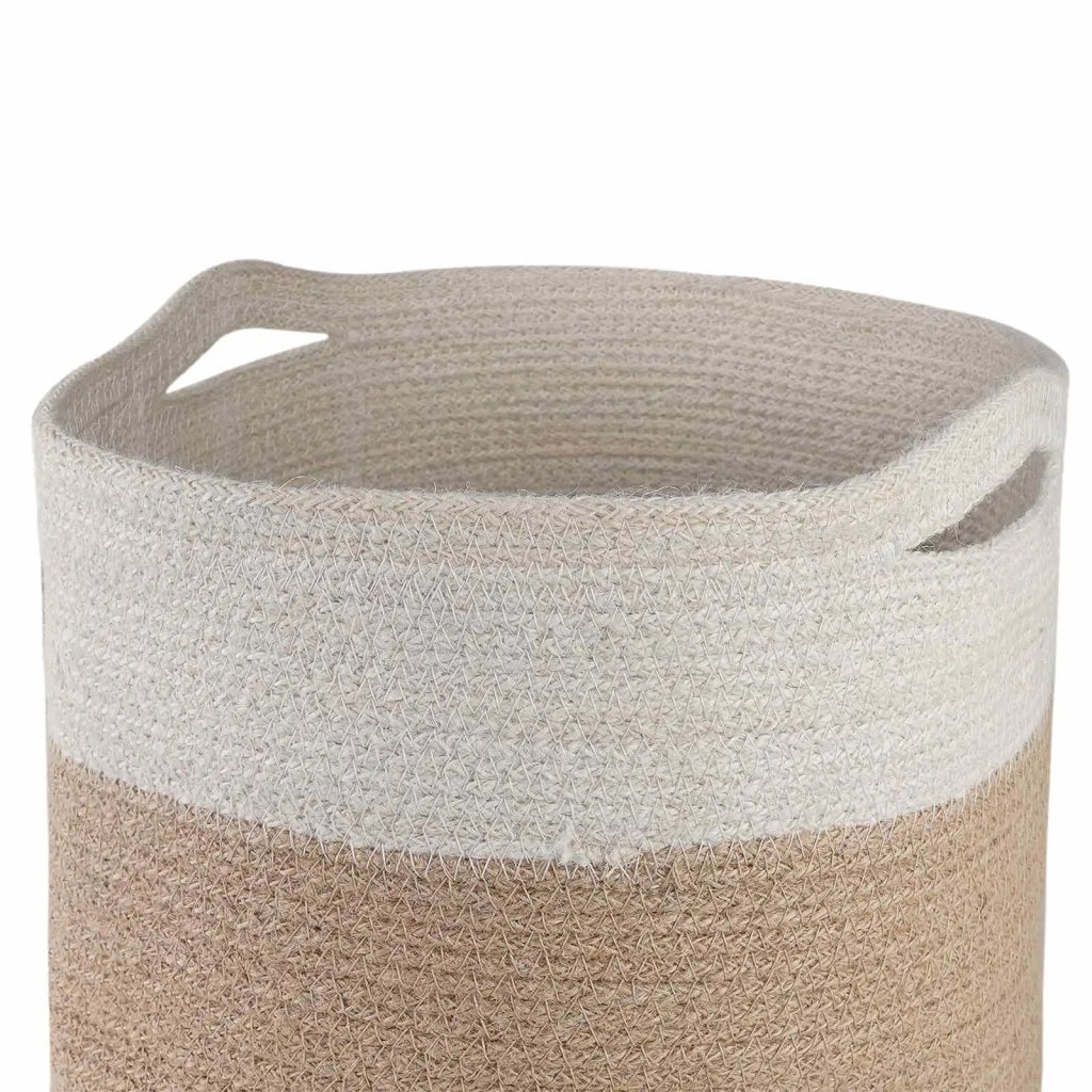 Set di Vasi per Piante 2 pz Naturale e Bianco Ø 28 x 28 cm 42012247