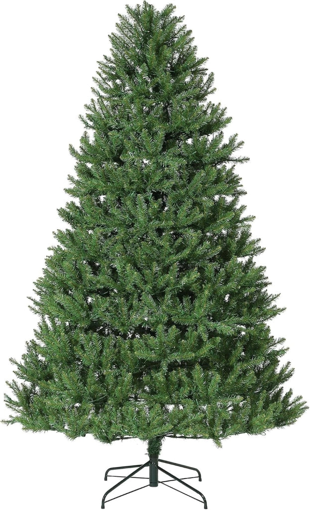 Albero di Natale Artificiale Verde 137cm Abete Tradizionale Folto con Base in Metallo