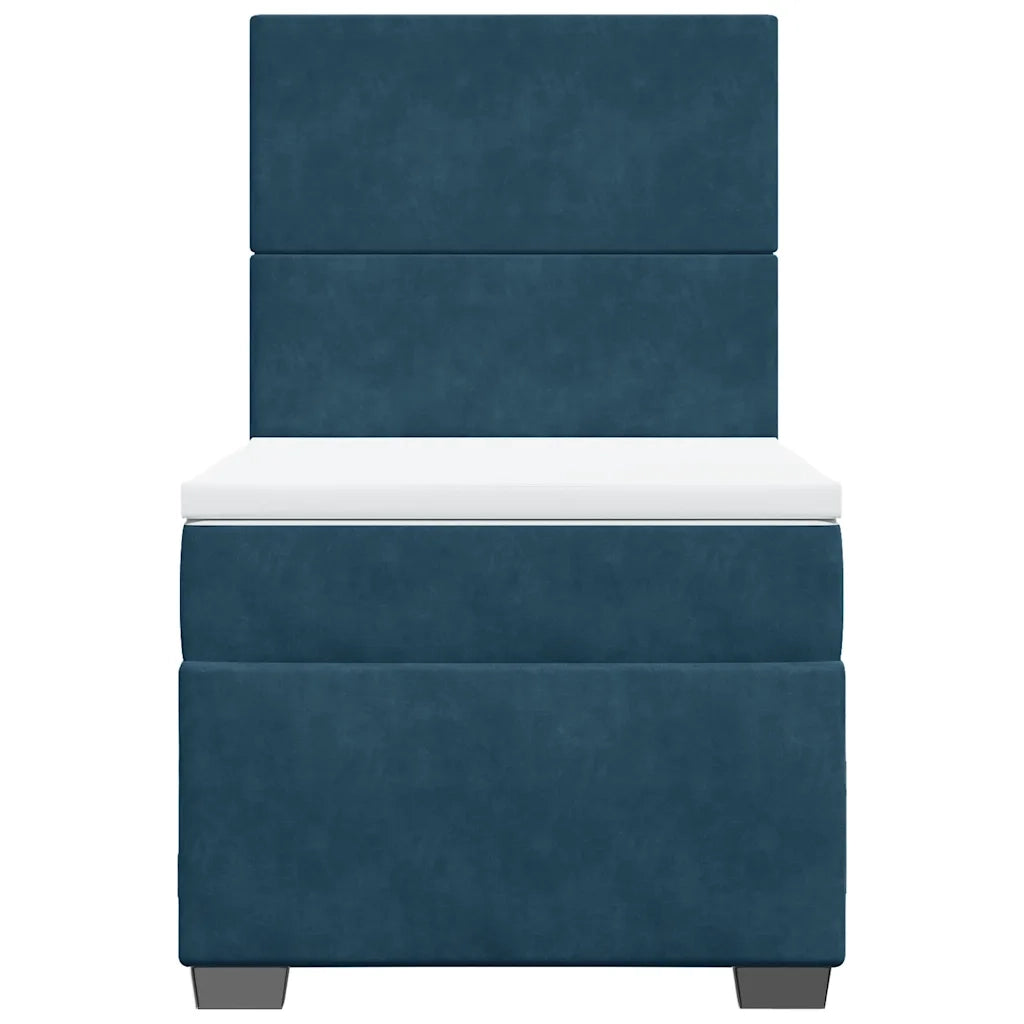 Giroletto a Molle con Materasso Blu 90x190 cm in Velluto 3293084