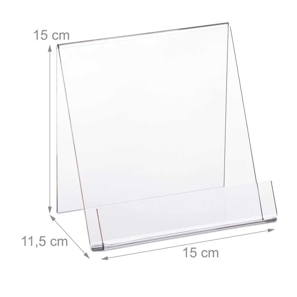 Supporto per libri A5 decorativo pratico 15 x 15 x 11,5 cm in acrilico trasparente 13_0007071