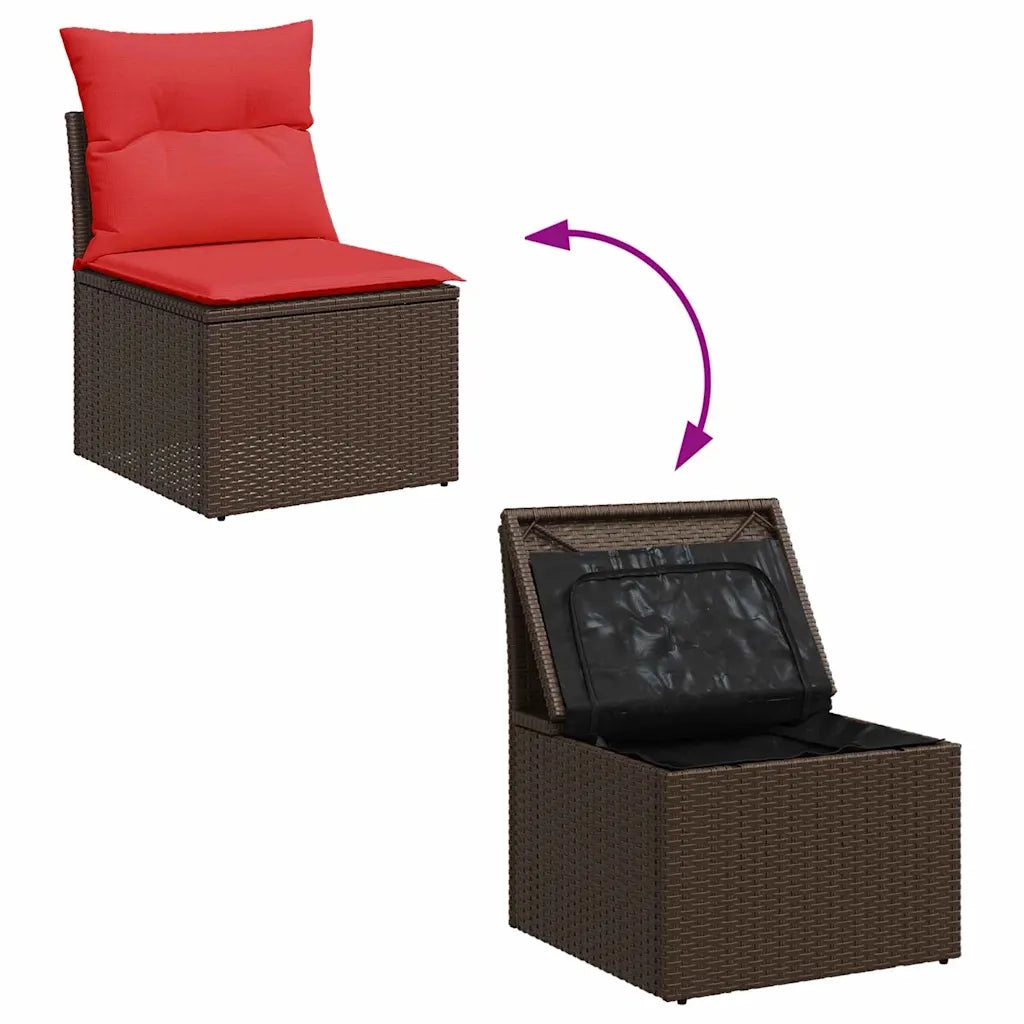 Set Divano da Giardino con cuscino 5 pcs Marrone polyrattan 3360495