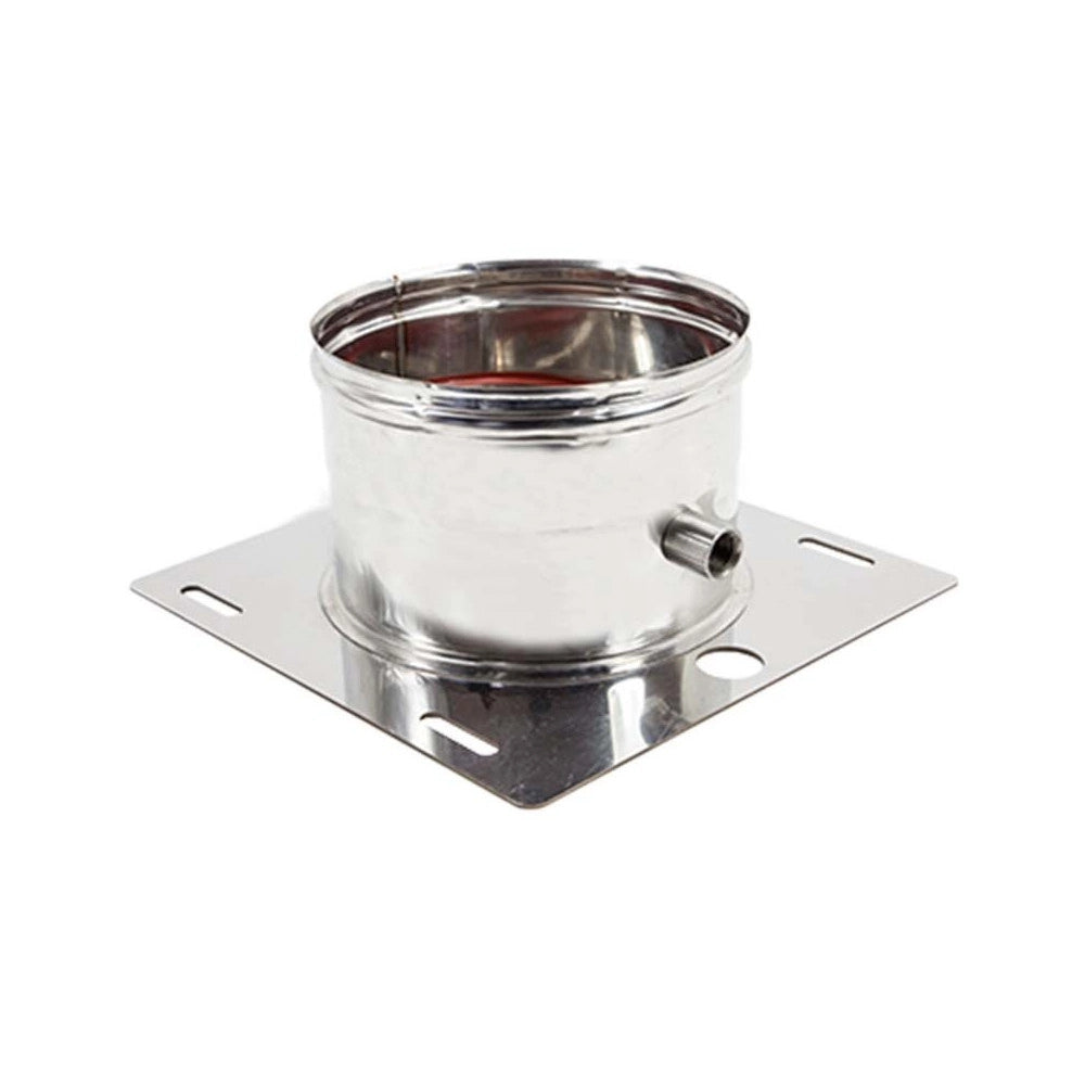 Piastra di base da 100mm in acciaio inox aisi 304 con spurgo