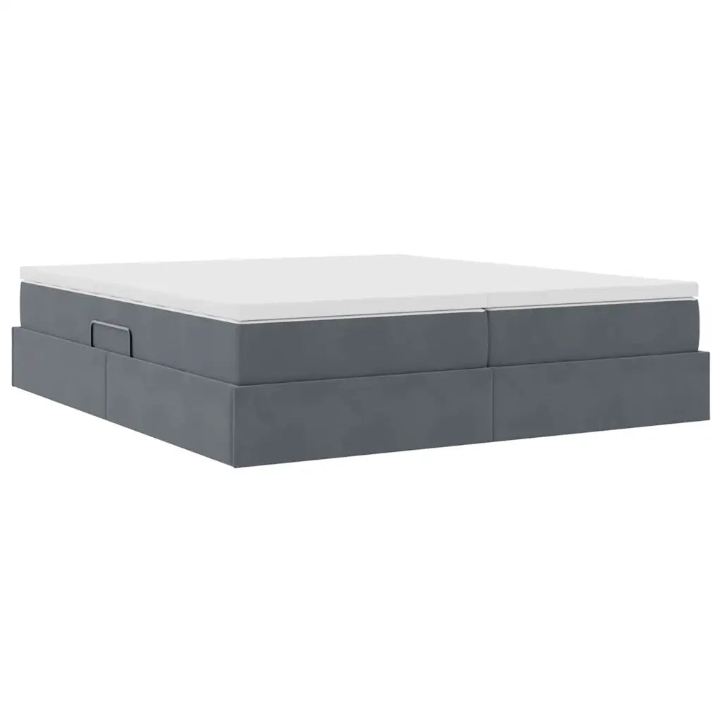 Letto con contenitore e materasso Grigio scuro 180 x 200 cm 3370362