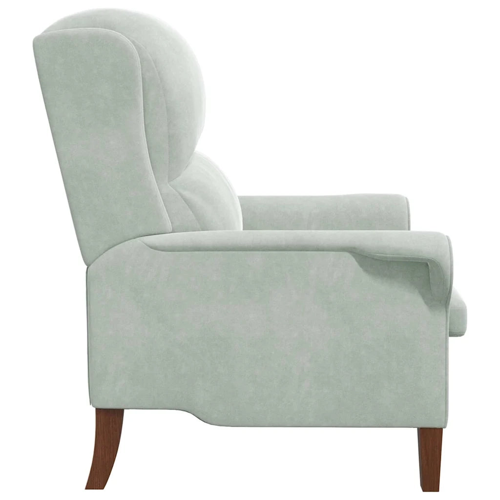 poltrona Grigio chiaro 76 x 94 x 102 cm Velluto