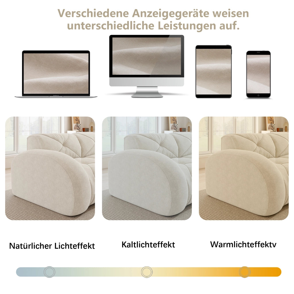 Pouf in ciniglia beige chiaro