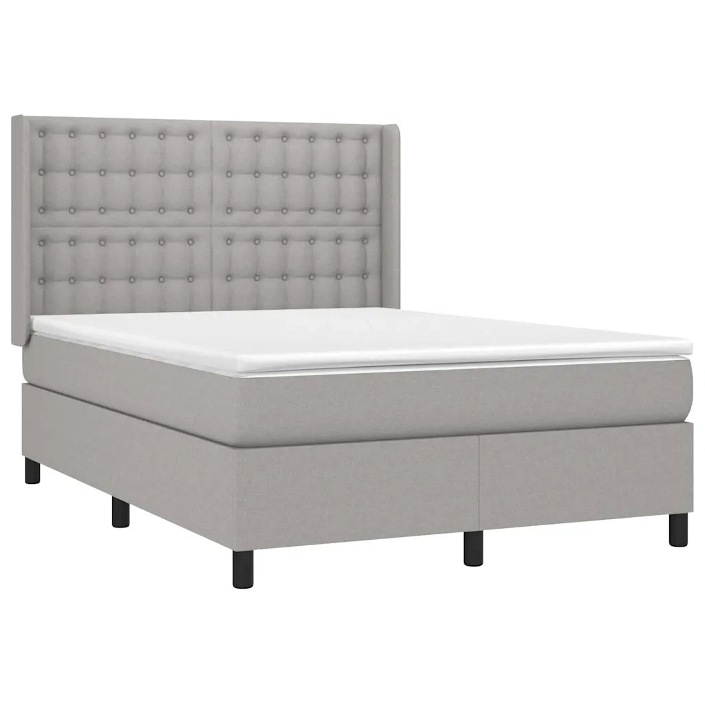 Giroletto a Molle con Materasso Grigio Chiaro 140x190cm Tessuto 3131745