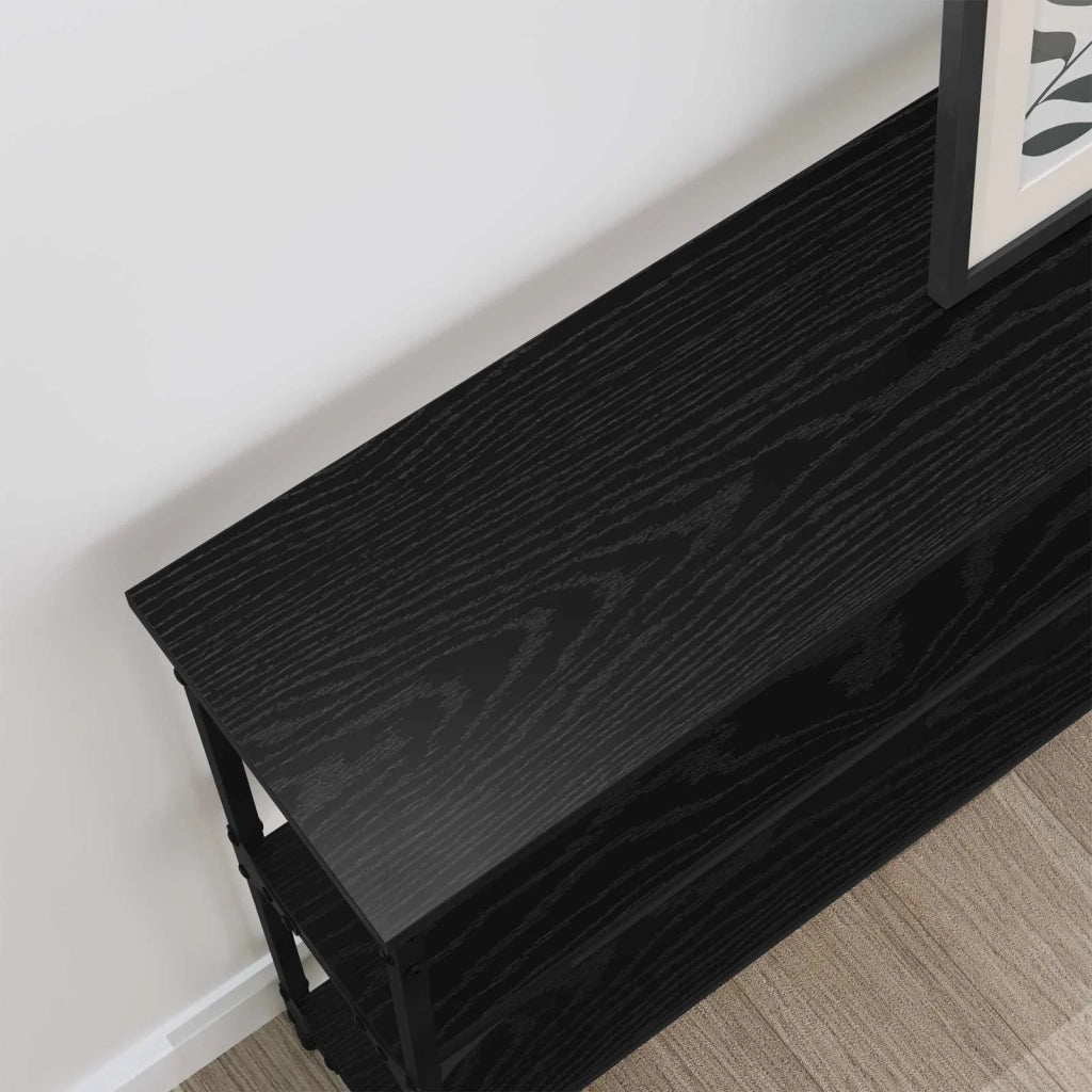 Table console Chêne noir 100 x 22,5 x 75 cm Bois d'ingénierie