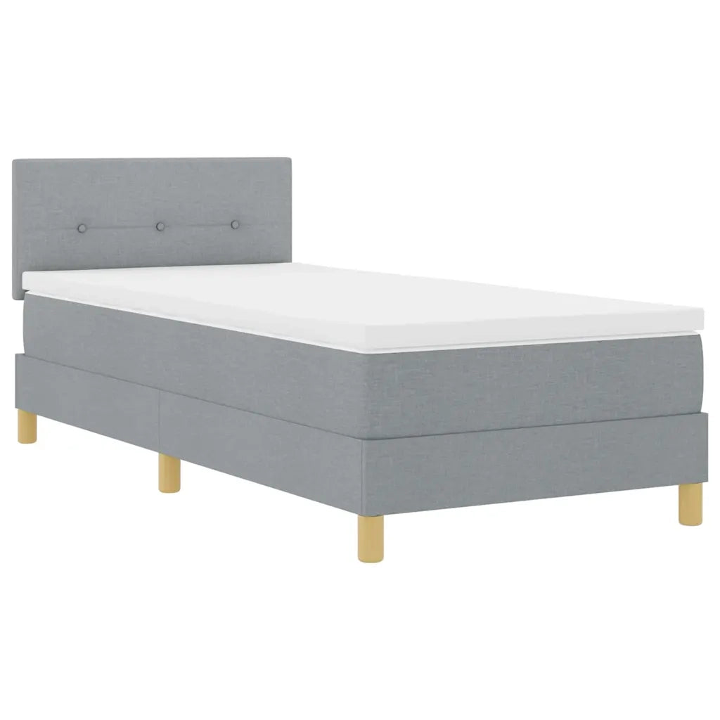 Letto a molle con cuscino Grigio chiaro 90 x 190 cm Tessuto 3338881