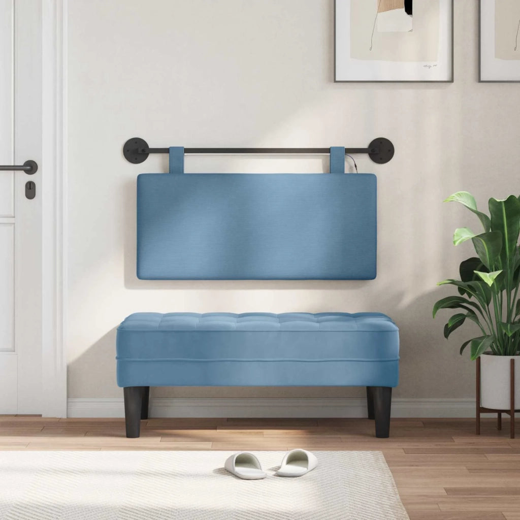 Testiera | Testata sospesa Con luce LED Blu Tessuto in Cords