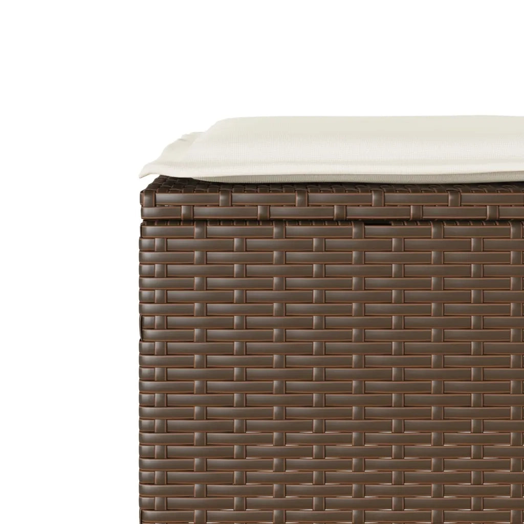 Set Bistr¨° 3 pz | Set Salotto da Giardino con Cuscini Marrone in Polyrattan