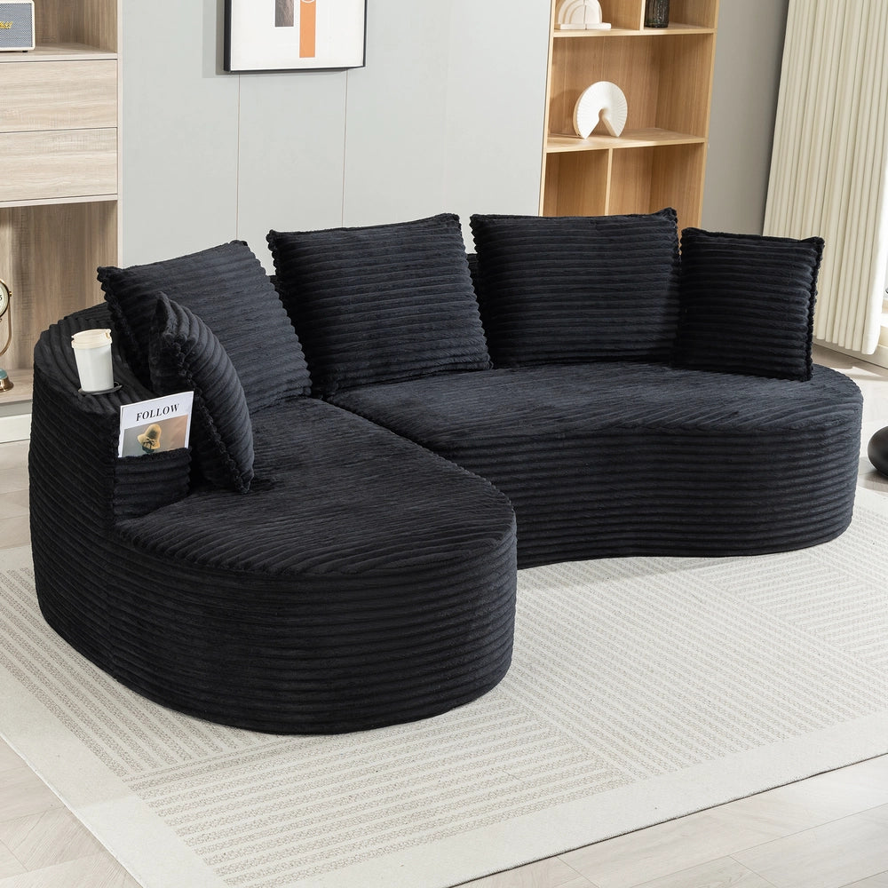 Sofa in velluto - Zephmum - Morbido, traspirante con porta bicchieri e tasca